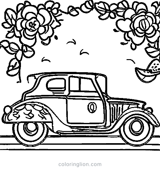 Classic Car Coloring Page