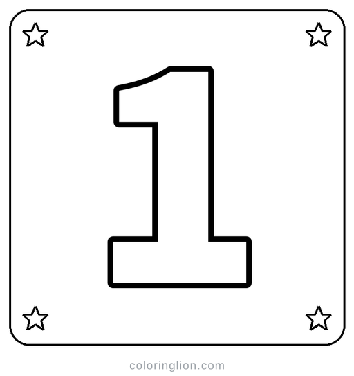 Number 1 Coloring Page