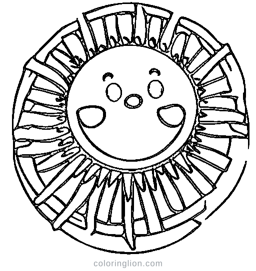 A smiling sun Coloring Page