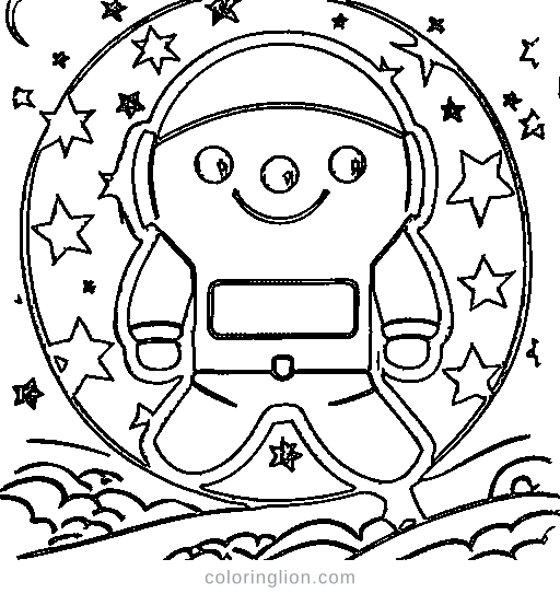 Floating Astronaut Coloring Page