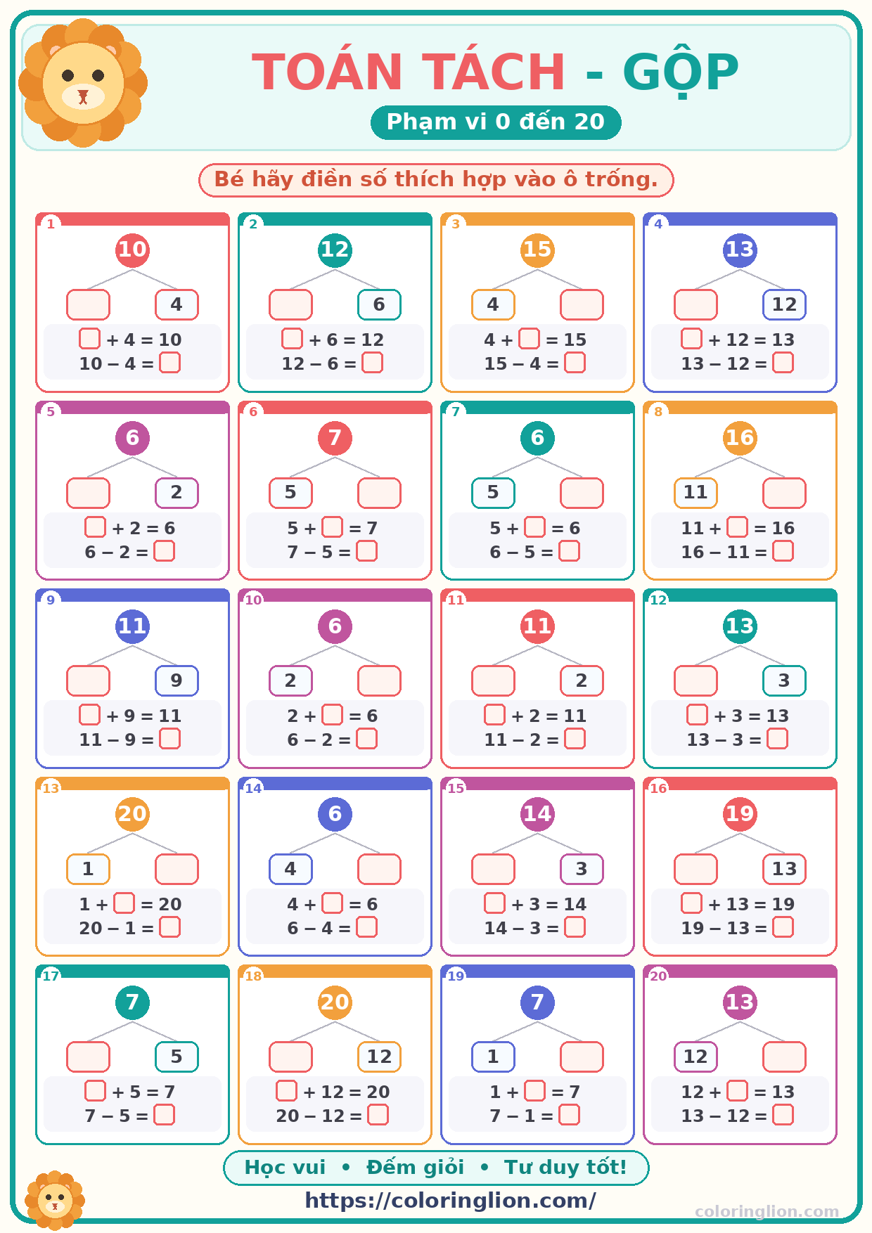 Tách – Gộp số (0–20) 03