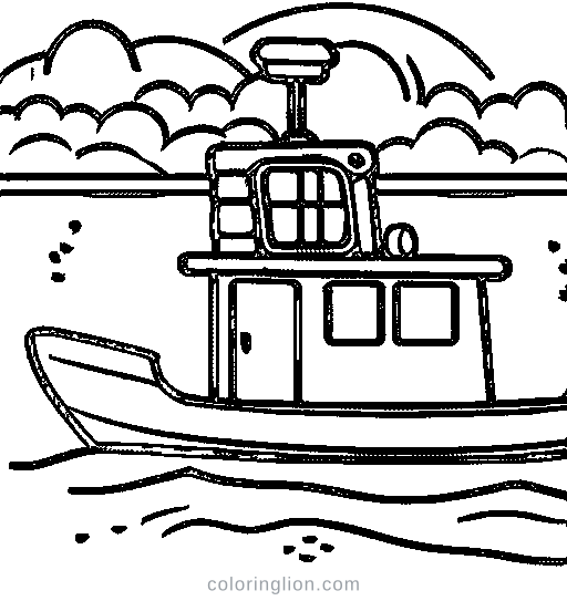 Tugboat Coloring Page