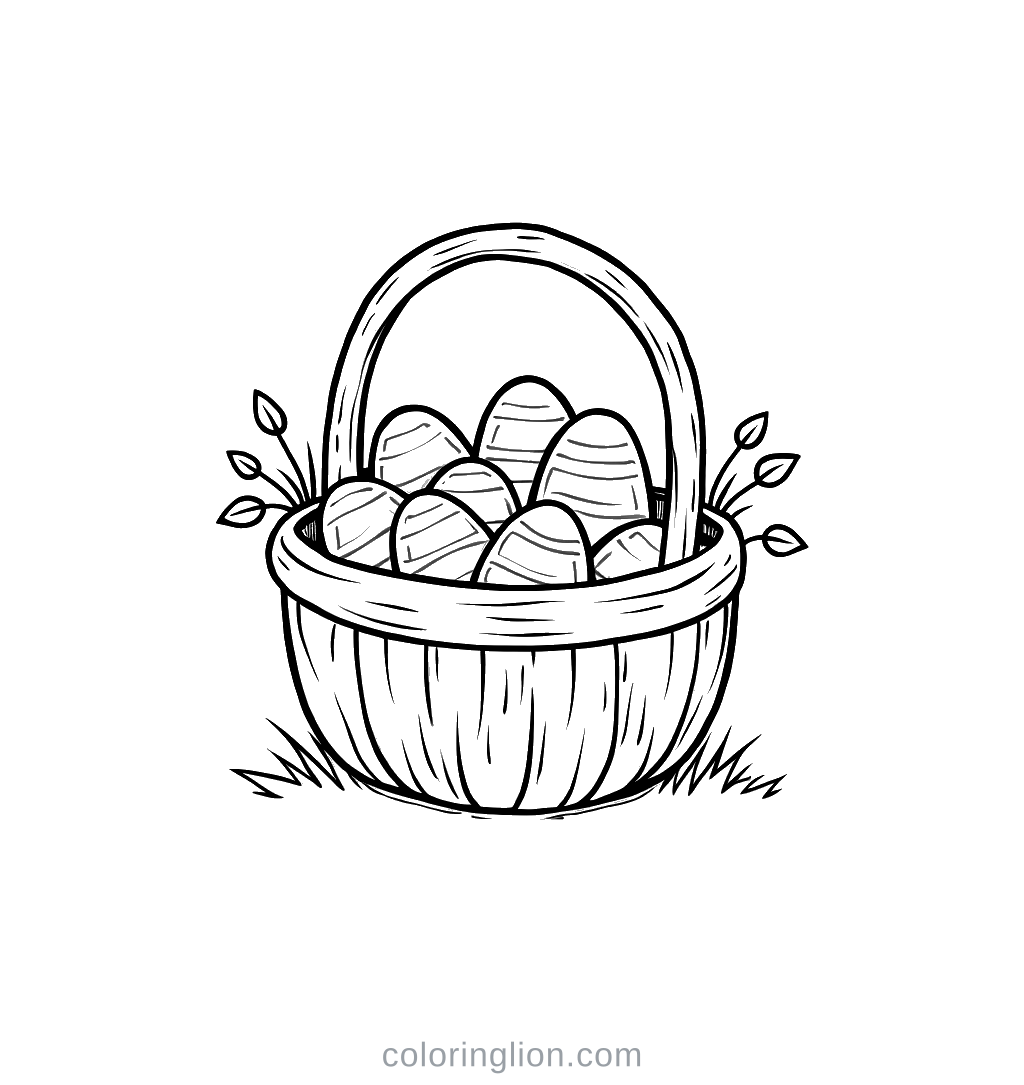 Easter Basket Coloring Page
