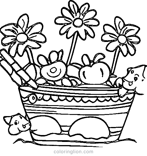 A bucket of crayons Coloring Page
