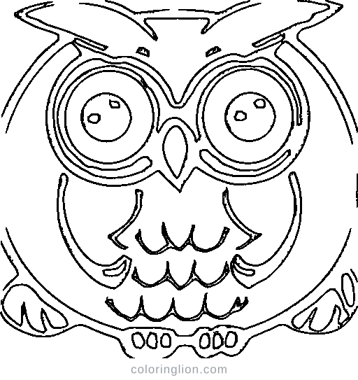 A round owl Coloring Page