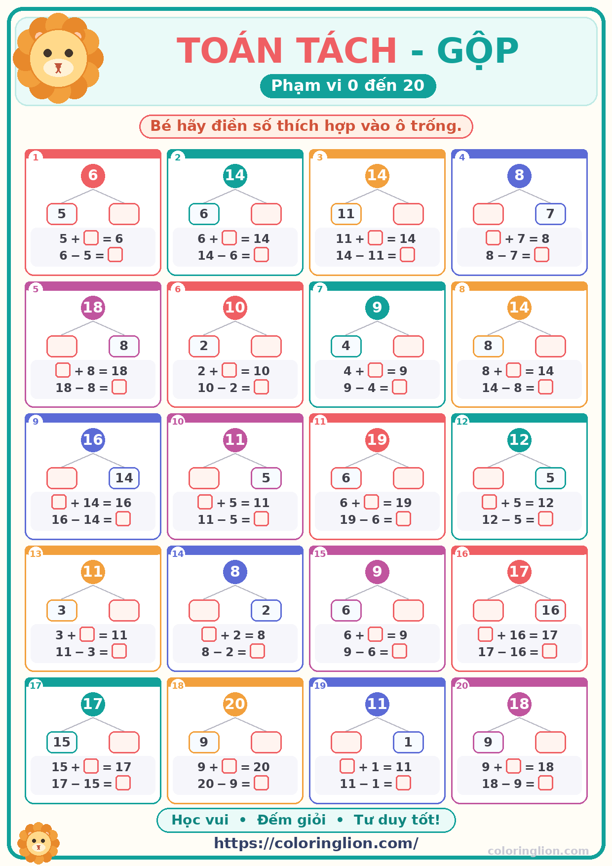 Tách – Gộp số (0–20) 25