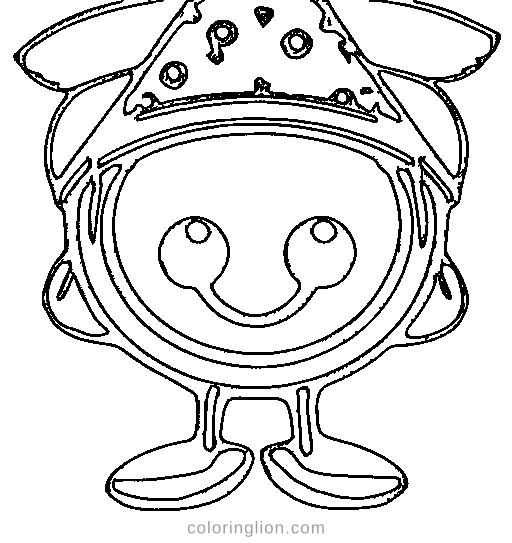 A three-eyed alien Coloring Page