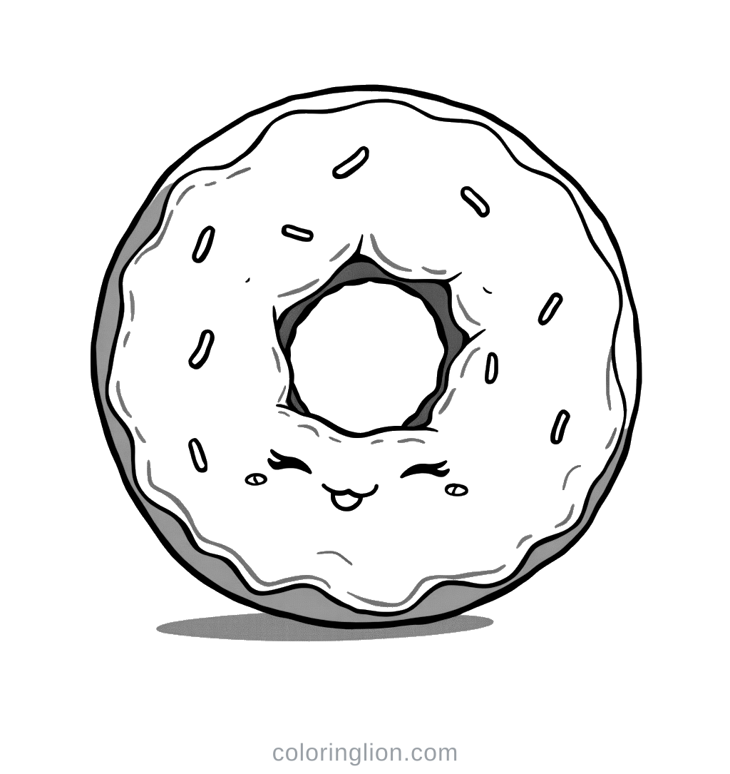 Donut Coloring Page
