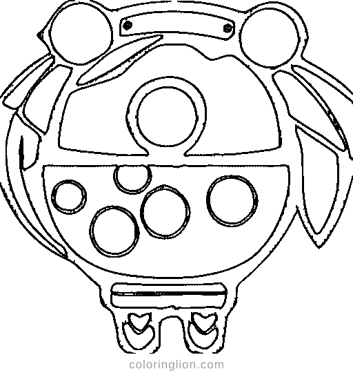 A three-eyed alien Coloring Page