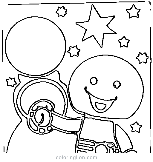 Astronaut floating Coloring Page