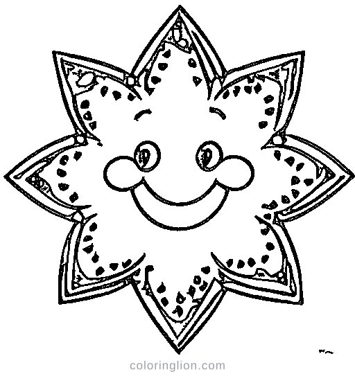 A simple star with numbered areas Coloring Page