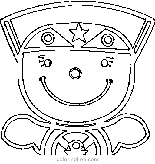 A superhero girl with a star emblem Coloring Page