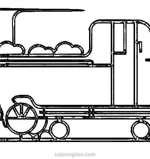A train with carriages Coloring Page