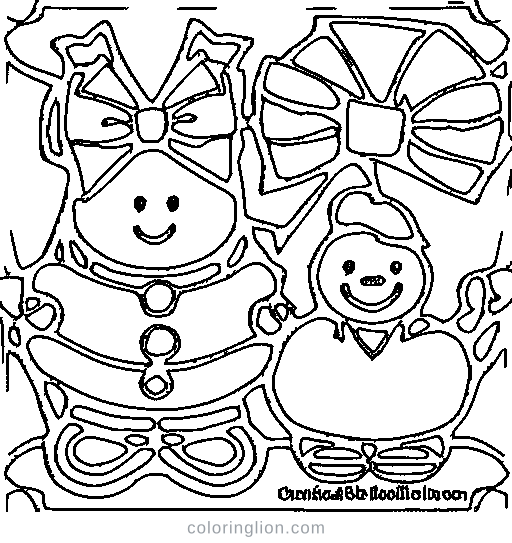 A gift box with a bow Coloring Page