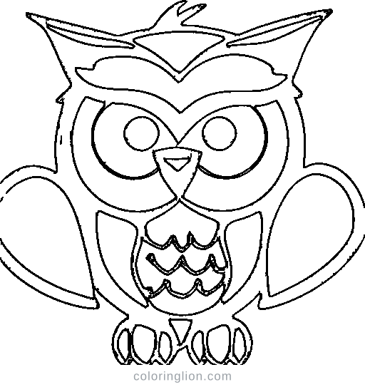 A round owl Coloring Page