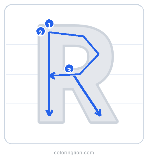Trace Letter R