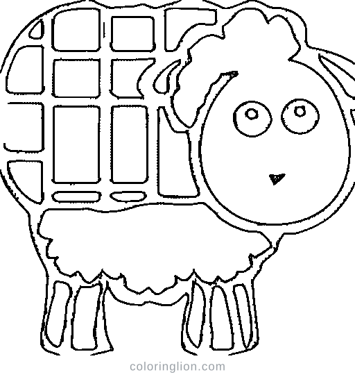 A fluffy sheep Coloring Page