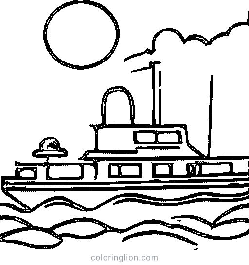 A steamboat Coloring Page