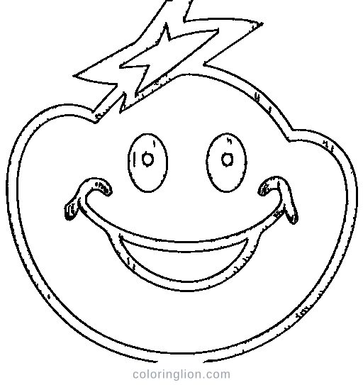A cloud with a lightning Coloring Page