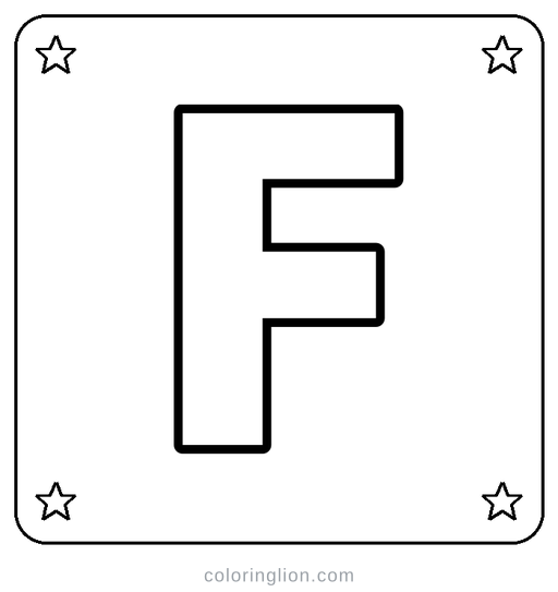 Letter F Coloring Page