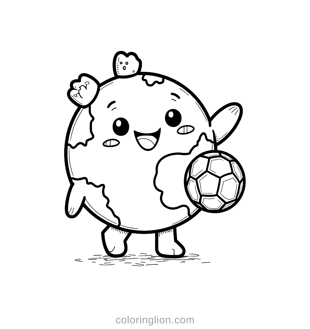 지구본 축구공 색칠 도안