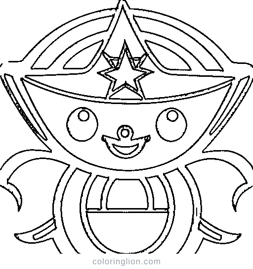 A superhero girl with a star emblem Coloring Page