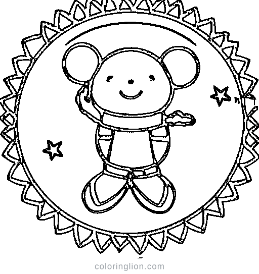 An astronaut waving Coloring Page