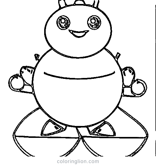 A round robot with wheels Coloring Page