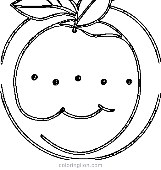 An apple tree with fruit Coloring Page
