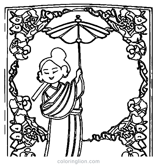 Japanese Princess Coloring Page