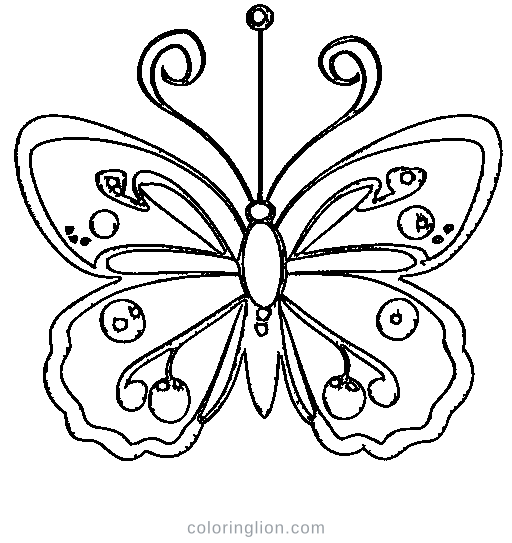A smiling butterfly Coloring Page