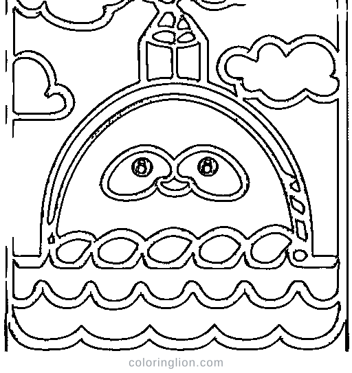 A chubby tugboat Coloring Page