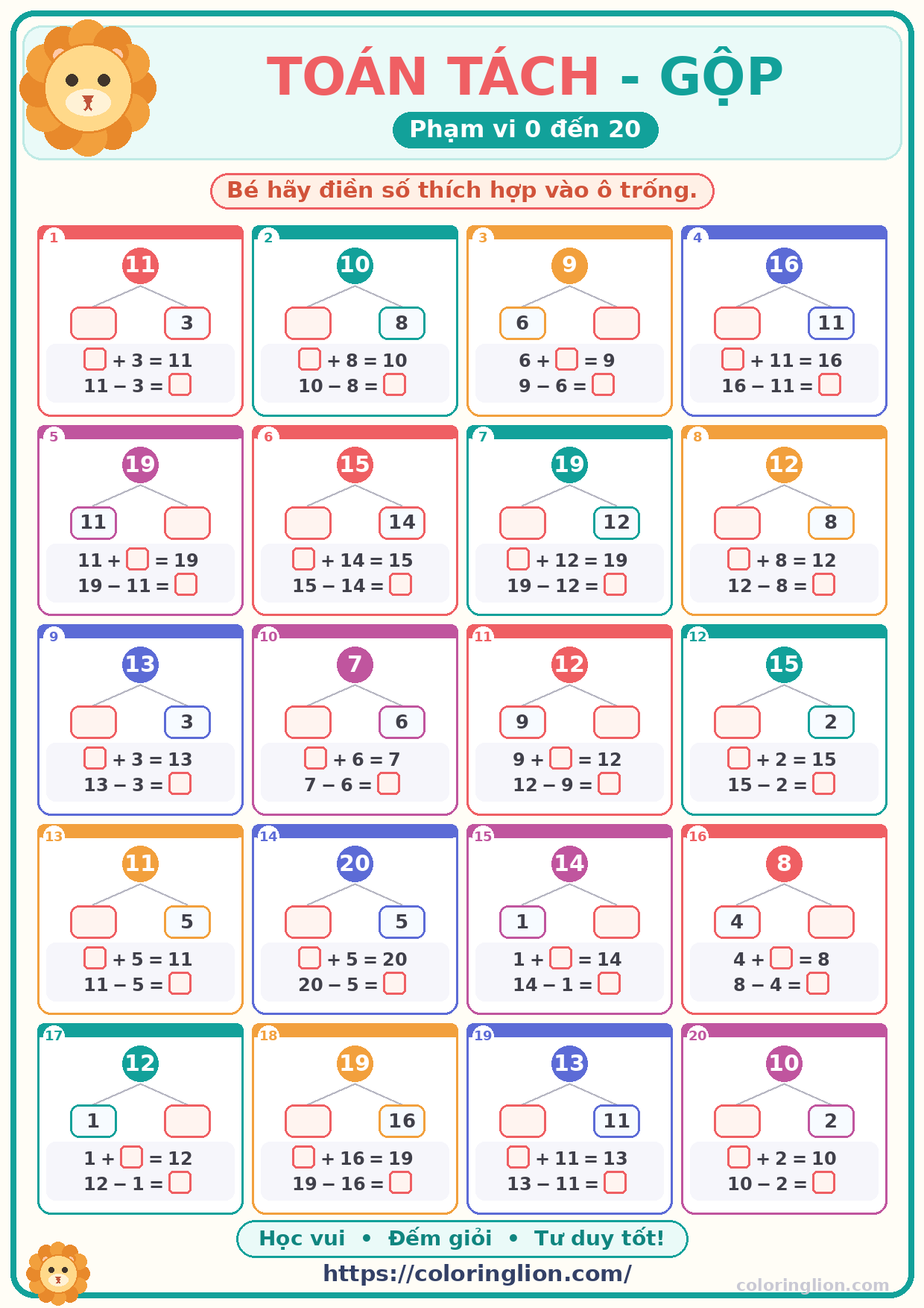 Tách – Gộp số (0–20) 06