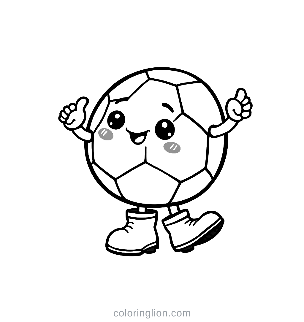 축구공과 축구화 색칠 도안