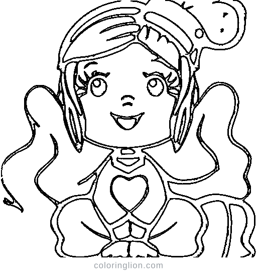 A princess with a magic wand Coloring Page