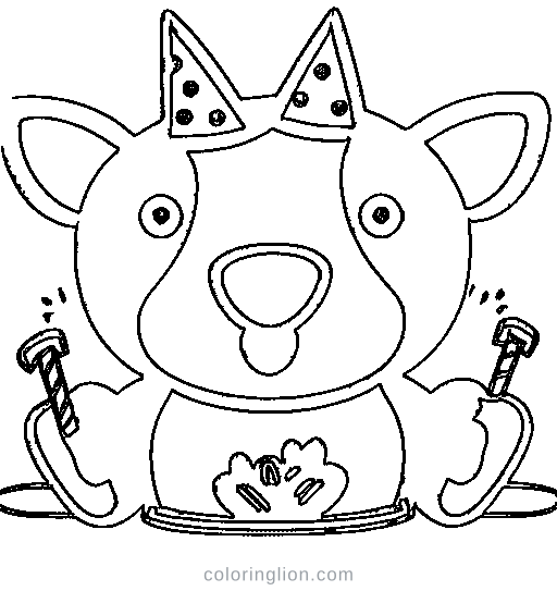 A birthday cake with candles Coloring Page