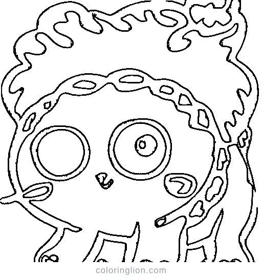 A fluffy monster with spots Coloring Page