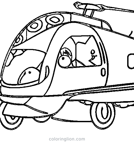 A fire helicopter Coloring Page