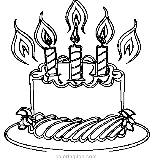 Birthday Cake Coloring Page