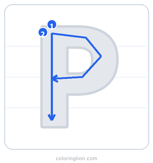 Trace Letter P