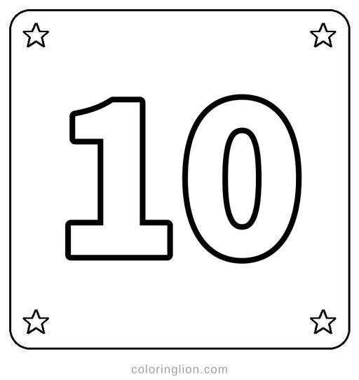 Number 10 Coloring Page