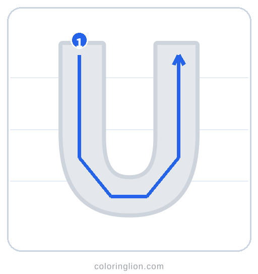 Trace Letter U