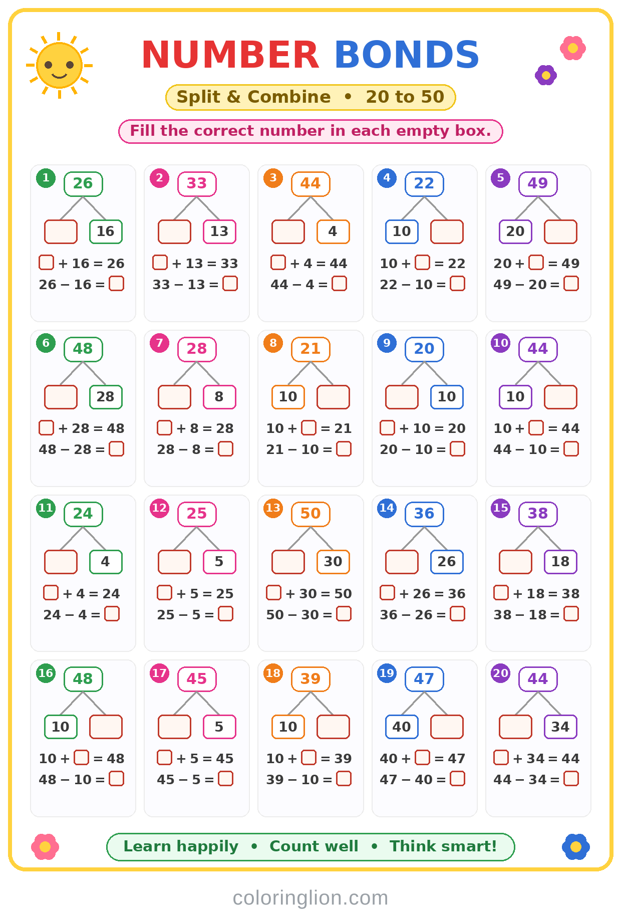 Number Bonds 21