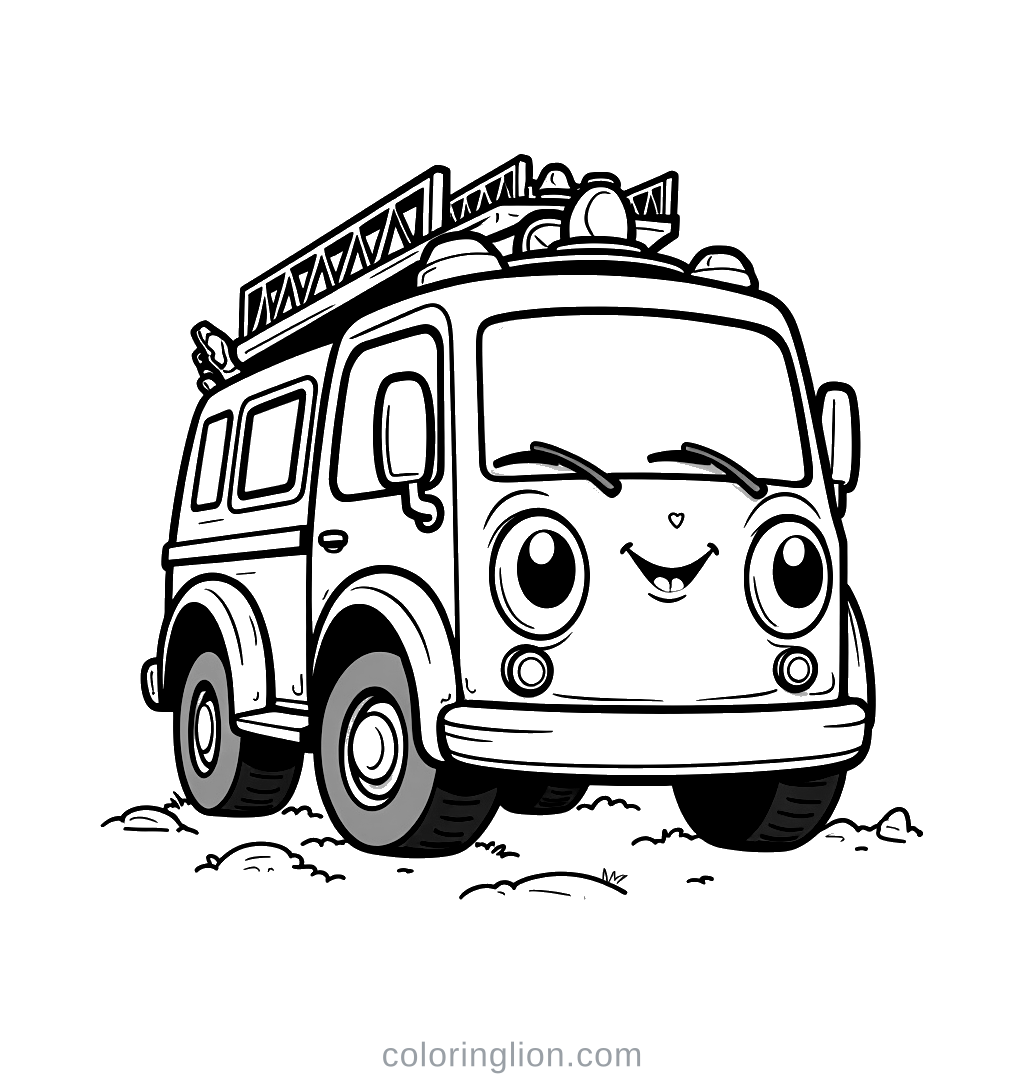 Fire Truck Coloring Page
