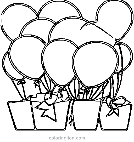A bunch of balloons Coloring Page