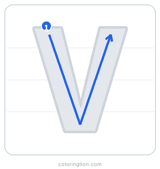 Trace Letter V