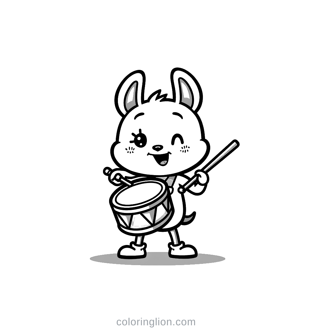 북 치는 응원단 색칠 도안