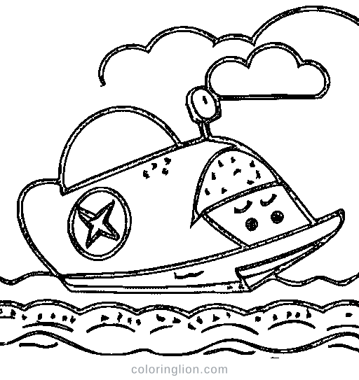 A speedboat Coloring Page