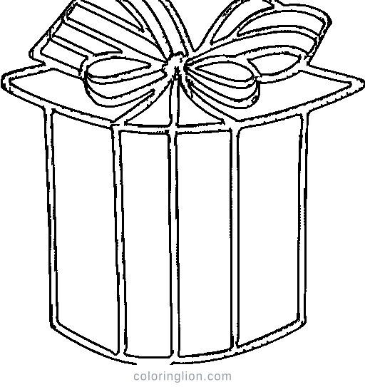 A gift box with a bow Coloring Page