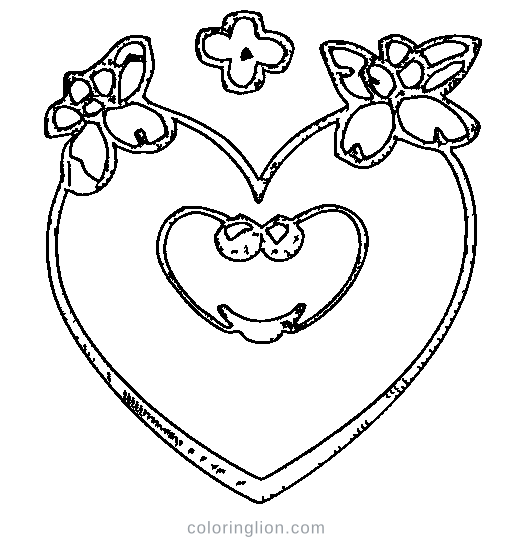 A love letter envelope with a heart Coloring Page